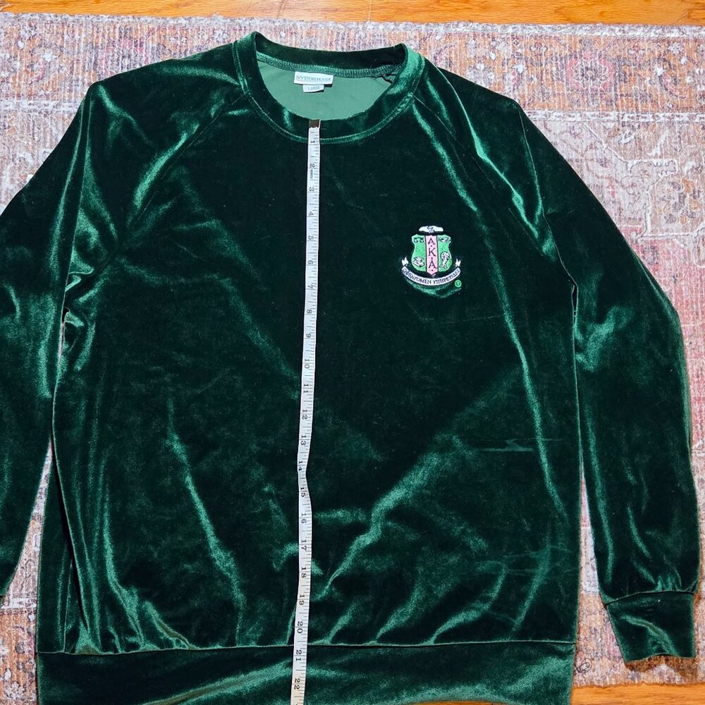 Ivy Storehouse AKA Green and White Velour 2 piece Jump Suit LARGE